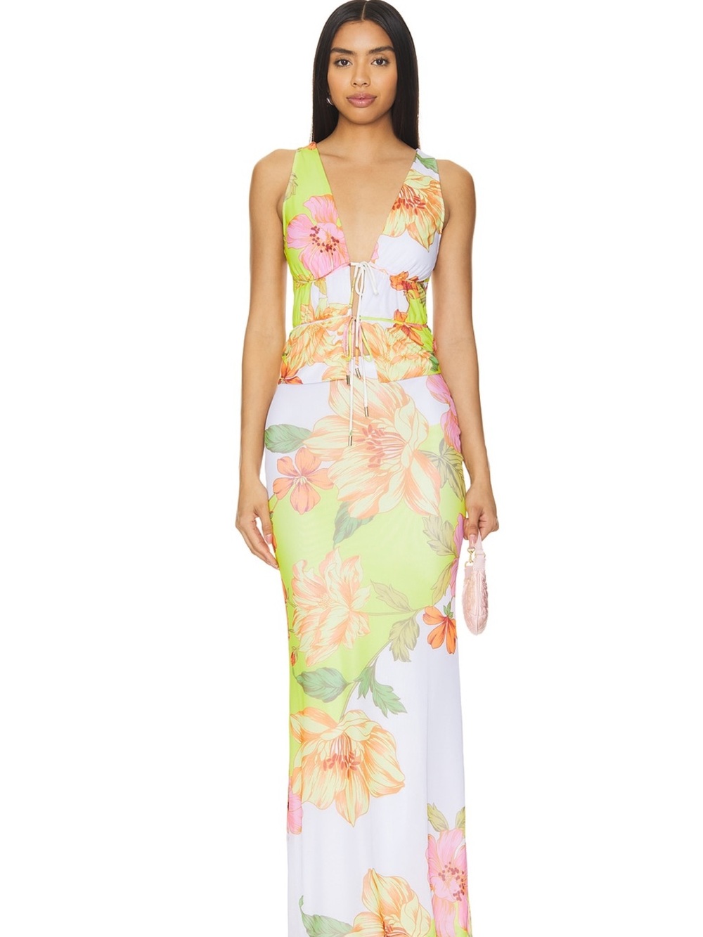 AFRM Girls Floral Two-Piece Set in Yellow, Pink & Green
